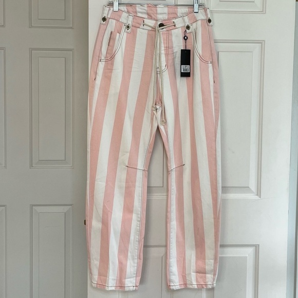NWT One Teaspoon Candy Stripe High Waist Barrel Style Safari Jean 26 - Picture 5 of 16